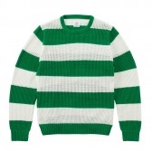 Mr.GENTLEMAN / ミスター・ジェントルマン｜MESH CREW-NECK SWEATER - orange×white