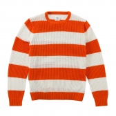 Mr.GENTLEMAN / ミスター・ジェントルマン｜MESH CREW-NECK SWEATER - navy×white 通販ページへ