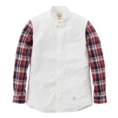 Mr.GENTLEMAN / ミスター・ジェントルマン｜OXFORD×MADRAS CHECK B.D SHIRTS -WHITE×RED 通販ページへ