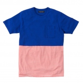 Mr.GENTLEMAN / ミスター・ジェントルマン｜PLAIN COLOR×BORDER　TEE - BLUE 通販ページへ