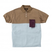 Mr.GENTLEMAN / ミスター・ジェントルマン｜HABANOS POCKET POLO SHIRTS -BEIGE×L.BLUE 通販ページへ
