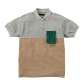 Mr.GENTLEMAN / ミスター・ジェントルマン｜HABANOS POCKET POLO SHIRTS -GREY×BEIGE 通販ページへ