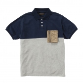 Mr.GENTLEMAN / ミスター・ジェントルマン｜HABANOS POCKET POLO SHIRTS -NAVY×GREY 通販ページへ