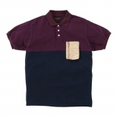 Mr.GENTLEMAN / ミスター・ジェントルマン｜HABANOS POCKET POLO SHIRTS -PURPLE×NAVY 通販ページへ