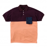 Mr.GENTLEMAN / ミスター・ジェントルマン｜HABANOS POCKET POLO SHIRTS -PURPLE×ORANGE 通販ページへ