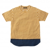 Mr.GENTLEMAN / ミスター・ジェントルマン｜BORDER×DENIM TEE – MUSTARD 通販ページへ
