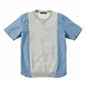 Mr.GENTLEMAN / ミスター・ジェントルマン｜SWEAT×CHAMBRAY TEE 通販ページへ