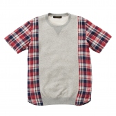 Mr.GENTLEMAN / ミスター・ジェントルマン｜SWEAT×MADRAS CHECK TEE -RED 通販ページへ