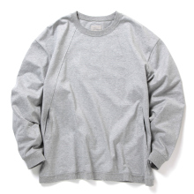 CURLY / カーリー | SWITCHING CREW NECK L/S TEE - Gray