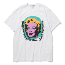 COMME des GARCONS SHIRT | cotton jersey plain with print I Andy Warhol / Marilyn Monroe - White
