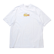 COMME des GARCONS SHIRT | cotton jersey plain with gold LACOSTE embroidery - White