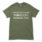 COW BOOKS-Book Vender T-shirts - Green × Ivory
