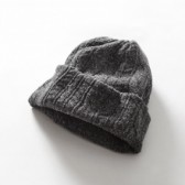 CURLY-CABLE KNIT CAP