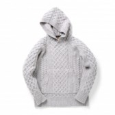 HABANOS-WOOL FOODED PARKA - Gray