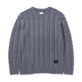 BEDWIN-C-NECK CABLE KNIT SWEATER 「KO-KO」 - Gray