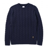 BEDWIN-C-NECK CABLE KNIT SWEATER 「KO-KO」 - Navy