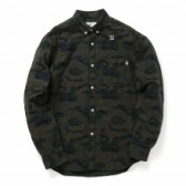 HABANOS-BLACK WATCH CAMO GUAZE B.D SHIRTS - Olive