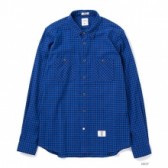 BEDWIN-L:S FLANNEL GINGHAM CHECK SHIRT 「RICK」 - Navy