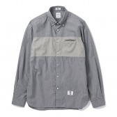 BEDWIN-L:S BROAD CHECK PANEL SHIRT 「COLIN」 - Black