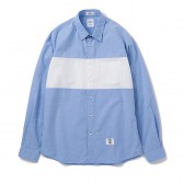 BEDWIN-L:S BROAD DOT PANEL SHIRT 「COLIN」 - Sax