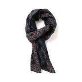 ENGINEERED GARMENTS-Long Scarf - Karamukari India Print - Navy