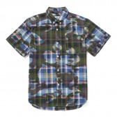 HABANOS-CAMO MADRAS CHECK S:SL B.D SHIRTS - Blue