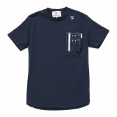 HABANOS-MILITARY COTTON C-NECK S:SL Tee - Navy