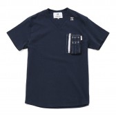 HABANOS-MILITARY COTTON V-NECK S:SL Tee - Navy