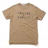 ENGINEERED GARMENTS-Printed Cross Crew Neck T-shirt - Travel - Khaki