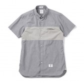 BEDWIN-S:S BROAD CHECK PANEL SHIRT 「COLIN」 - Black