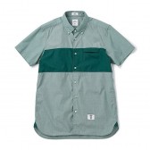 BEDWIN-S:S BROAD CHECK PANEL SHIRT 「COLIN」 - Green