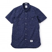 BEDWIN-S:S OG FLOWER SHIRT 「BOB」 - Navy