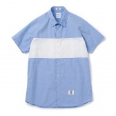 BEDWIN-S:S BROAD DOT PANEL SHIRT 「COLIN」 - Sax