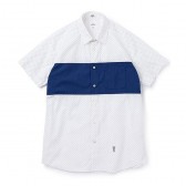 BEDWIN-S:S BROAD DOT PANEL SHIRT 「COLIN」 - White