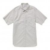 UNIVERSAL PRODUCTS-CHECK SHORT SLEEVE SHIRTS - Lt.Gray