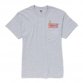 COW BOOKS-Pocket T-shirt - Gray × Red