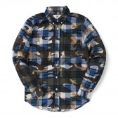 HABANOS-CAMO PRINT FRANNEL SHIRTS - Blue