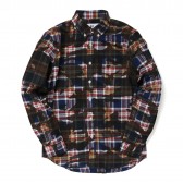 HABANOS-CAMO PRINT FRANNEL SHIRTS - Navy