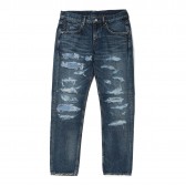 HABANOS-CRASH DENIM PANTS - Indigo