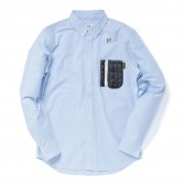 HABANOS-MILITARY LIP-POCKET SHIRTS - Sax