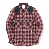 and wander-wool check shirt for MEN - bordeaux
