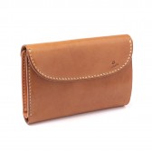 LEATHER & SILVER MOTO-3つ折り Wallet W6 - Brown