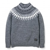 BEDWIN-C-NECK NORDIC JACQUARD KNIT 「DANNY」 - Gray