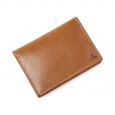 LEATHER & SILVER MOTO-Card Case CA1 - Brown
