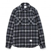 BEDWIN-L:S SHAGGY WOOL CHECK SHIRT 「ROSIE」 - Gray