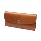 LEATHER & SILVER MOTO-New Long Wallet LW2 - Brown