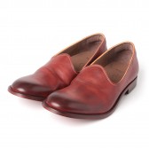 LEATHER & SILVER MOTO-Slip on #1642 - Red Brown