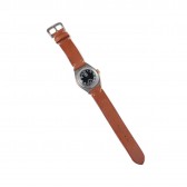 LEATHER & SILVER MOTO-Watch WT1 - 文字盤 Black - ベルト Brown