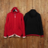 GOODENOUGH-CABLE KNIT ZIP PARKA