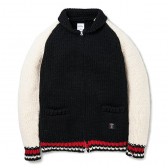 BEDWIN-SHAWL COLLAR COWICHAN SWEATER 「JACO」 - Black